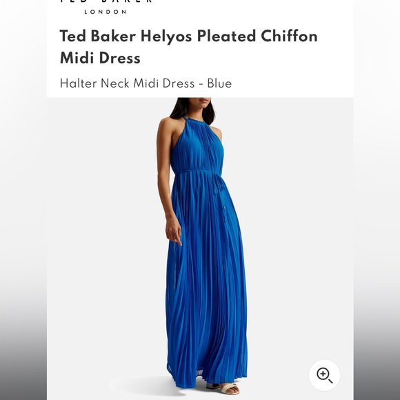 Ted Baker Helyos Pleated Chiffon
Midi Blue Dress size 1 size XS-S - Picture 2 of 7